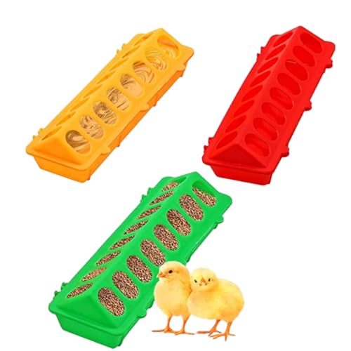 3 Stück Klappdeckel-Futterspender für Geflügel, langlebig, PP, Küken-Futterspender, Tränke, Geflügel-Futtertablett, Trog, Schüsselspender für Brutapparate, Enten, Tauben, Hühner, Futterspe 3 Stück Klappdeckel-Futterspender für Geflügel, langlebig, PP, Küken-Futterspender, Tränke, Geflügel-Futtertablett, Trog, Schüsselspender für Brutapparate, Enten, Tauben, Hühner, Futterspe von Dorccsi