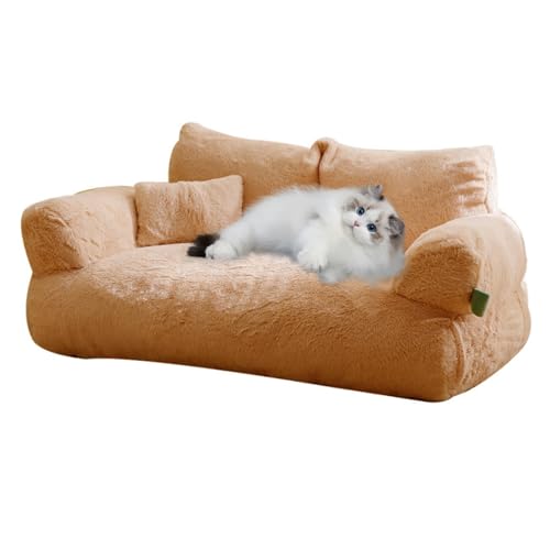 Dorccsi Katzensofa Winter weiche Katze Couch gefüllt mit rutschfarbenem Katze Bett kratzfestes Katzensofa Bett abnehmbar waschbar absorbierende Trocknung Dampproof Haustiersofa l von Dorccsi