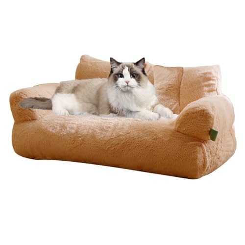 Dorccsi Katzensofa Winter weiche Katze Couch gefüllt mit rutschfarbenem Katze Bett kratzfestes Katzensofa Bett abnehmbar waschbares Absorption Dampproof Pet Sofa XL von Dorccsi