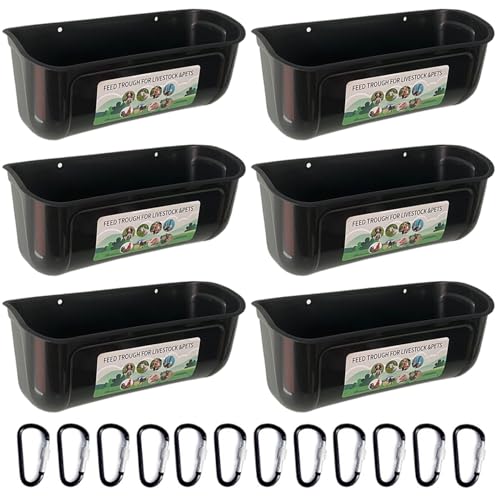 Enten-Futterspender, 6 Stück hängender Hühner-Futterspender aus Kunststoff mit D-Schnallenclips, 11, 7 x 4, 9 x 4, 7 Zoll, leicht zu reinigende Taubentränke von Dorccsi