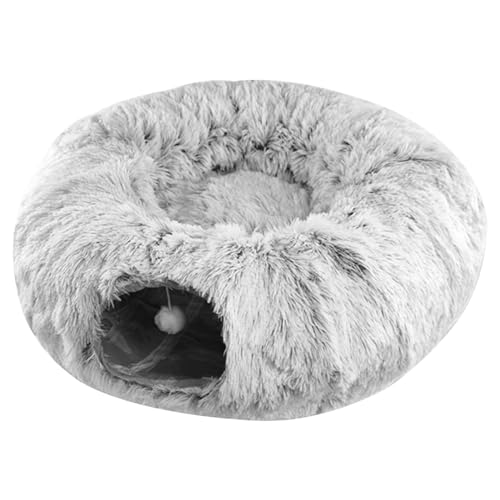 Katzentunnelbett, 2-in-1-plüsch-katzen-donut-betttunnel, 33,5 X 10,3 Zoll, Faltbar, Abnehmbar Und Waschbar, Katzentunnel-Spielzeug, Donut-katzenhöhle, Katzen-Donut-Tunnel, Katzen-Donut-höhle Für von Dorccsi