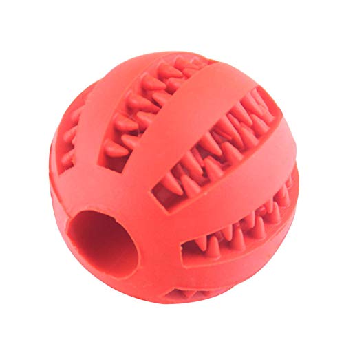 Ototon Hundespielzeug Ball aus Gummi, robust, zum Kauen, ungiftig, unverwüstlich, für kleine Hunde, Welpen, Spiele (rot) von Dorlink