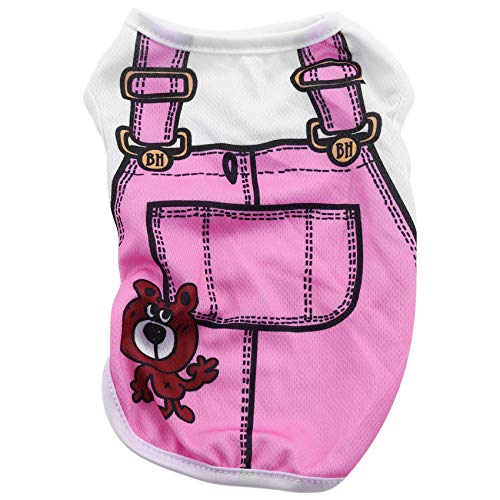 S-Code Sommer-Hundemantel, Baumwollgürtel, Hemd, Weste, Hundekleidung, modisches Haustier-T-Shirt, rosa von Dormstop
