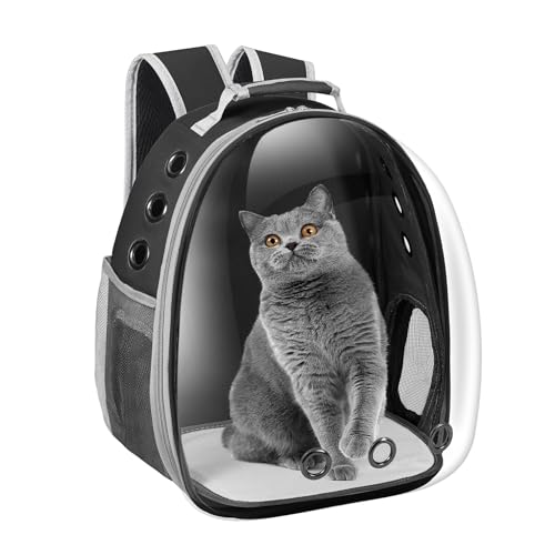 Katzentragerrucksack, Haustier-Tragerucksack für kleine und mittelgroße Katzen, Welpen, Hunde, Tragetasche, Welpenkapsel, Haustier-Tragetasche für Reisen, Wandern, Wandern, Camping, Schwarz Katzentragerrucksack, Haustier-Tragerucksack für kleine und mittelgroße Katzen, Welpen, Hunde, Tragetasche, Welpenkapsel, Haustier-Tragetasche für Reisen, Wandern, Wandern, Camping, Schwarz von Dorphy