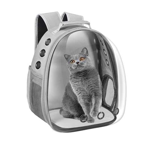 Katzentragerrucksack, Haustier-Tragerucksack für kleine und mittelgroße Katzen, Welpen, Hunde, Tragetasche, Weltraumkapsel, Haustier-Tragetasche für Reisen, Wandern, Spazierengehen, Camping (schwarz) von Dorphy