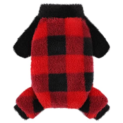 Dosuyi Rollkragen-Hunde-Pyjama für kleine Hunde, Fleece-Welpenpullover, Winter, niedlich, kleine Haustierkleidung, Haustier-Jumpsuits, Chihuahua, Yorkie, Welpen, Katzen, Kleidung (Größe M, rotes Dosuyi Rollkragen-Hunde-Pyjama für kleine Hunde, Fleece-Welpenpullover, Winter, niedlich, kleine Haustierkleidung, Haustier-Jumpsuits, Chihuahua, Yorkie, Welpen, Katzen, Kleidung (Größe M, rotes von Dosuyi