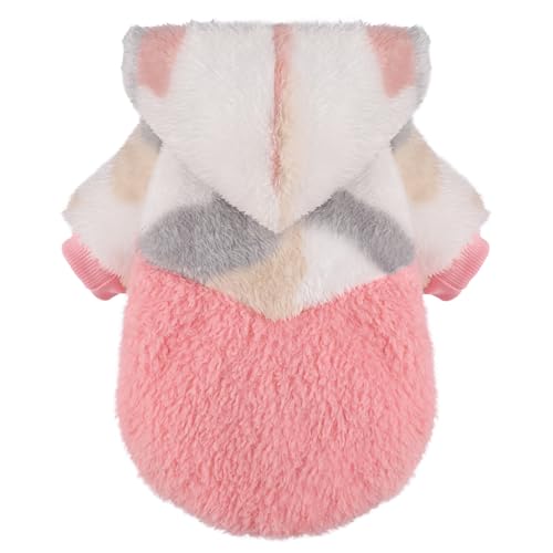 Fleece-Hunde-Kapuzenpullover, Haustierpullover für kleine Hunde, Winter, niedlich, warm, Welpen, Chihuahua, Haustierkleidung für Chihuahua, Yorkie, Teetasse, Katzenbekleidung (Camouflage-Rosa, Größe Fleece-Hunde-Kapuzenpullover, Haustierpullover für kleine Hunde, Winter, niedlich, warm, Welpen, Chihuahua, Haustierkleidung für Chihuahua, Yorkie, Teetasse, Katzenbekleidung (Camouflage-Rosa, Größe von Dosuyi