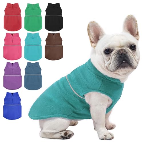 Fleece-Weste, Hundepullover, Winterkleidung für kleine Hunde, Jungen oder Mädchen, warmer Pullover, Fleece, Welpenpullover, weich, dehnbar, warme Weste, Haustierjacke (Seeblau, XXS) von Dosuyi