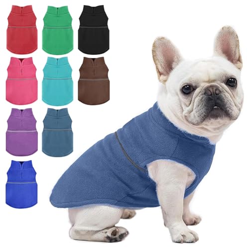 Fleece-Weste, Hundepullover, Winterkleidung für kleine Hunde, Jungen oder Mädchen, warmer Pullover, Fleece-Welpenpullover, weich, dehnbar, warme Weste, Haustierjacke (Hellblau, XXS) von Dosuyi