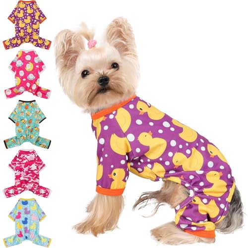 Hunde-Pyjama für kleine Hunde, weicher, dünner Schlafanzug, Jammies, Katze, Hund, Sommer, Haustier, niedlich, Welpen, Kleidung, Outfits für Hunde, Jungen und Mädchen von Dosuyi