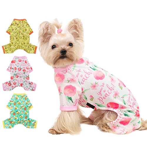 Hunde-Pyjama für kleine Hunde, weicher, dünner Schlafanzug, Jammies, Katze, Hund, Sommer, Haustier, niedlich, Welpen, Kleidung, Outfits für Hunde, Jungen und Mädchen von Dosuyi