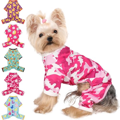 Hunde-Pyjama für kleine Hunde, weicher, dünner Schlafanzug, Jammies, Katze, Hund, Sommer, Haustier, niedlich, Welpen, Kleidung, Outfits für Hunde, Jungen und Mädchen von Dosuyi