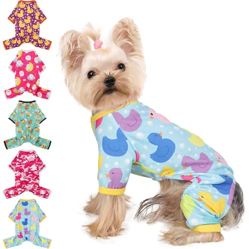 Hunde-Pyjama für kleine Hunde, weicher, dünner Schlafanzug, Jammies, Katze, Hund, Sommer, Haustier, niedlich, Welpen, Kleidung, Outfits für Hunde, Jungen und Mädchen von Dosuyi