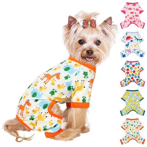 Hunde-Pyjama für kleine Hunde, weicher, dünner Schlafanzug, Jammies, Katze, Hund, Sommer, Haustier, niedlich, Welpen, Kleidung, Outfits für Hunde, Jungen und Mädchen von Dosuyi