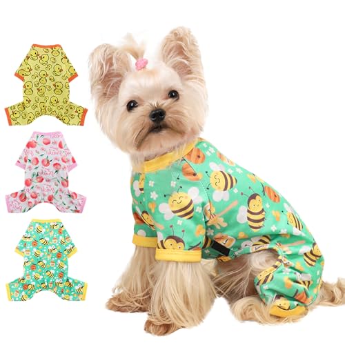 Hunde-Pyjama für kleine Hunde, weicher, dünner Schlafanzug, Jammies, Katze, Hund, Sommer, Haustier, niedlich, Welpen, Kleidung, Outfits für Hunde, Jungen und Mädchen von Dosuyi