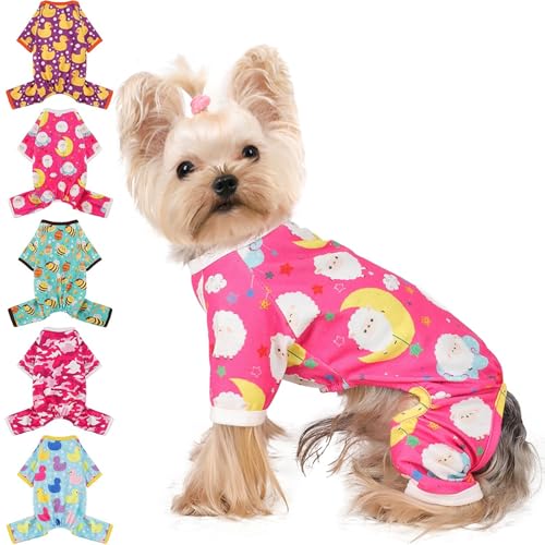 Hunde-Pyjama für kleine Hunde, weicher, dünner Schlafanzug, Jammies, Katze, Hund, Sommer, Haustier, niedlich, Welpen, Kleidung, Outfits für Hunde, Jungen und Mädchen von Dosuyi
