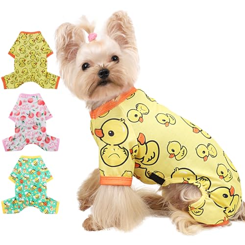Hunde-Pyjama für kleine Hunde, weicher, dünner Schlafanzug, Jammies, Katze, Hund, Sommer, Haustier, niedlich, Welpen, Kleidung, Outfits für Hunde, Jungen und Mädchen von Dosuyi