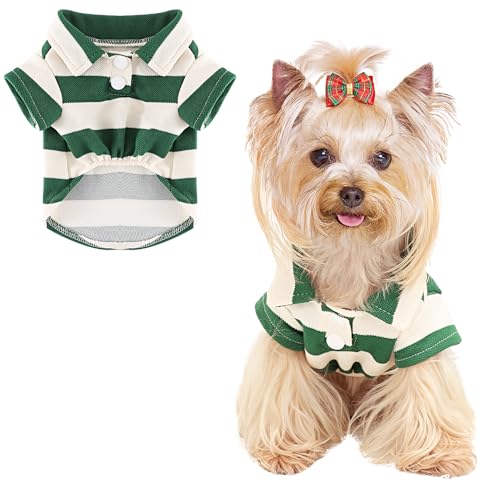 Hunde-Shirt mit Kragen, Sommer-Poloshirt für mittelgroße Hunde, Katzen, Jungen, Mädchen, Hundekleidung, atmungsaktiv, niedliches Hunde-Sweatshirt, Haustier-Outfit, Welpenkleid, coole Kleidung für von Dosuyi