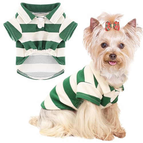 Sommer-Poloshirt mit Kragen für kleine Hunde, Katzen, Jungen, Mädchen, Hundekleidung, atmungsaktiv, niedliches Hunde-Sweatshirt, Haustier-Outfit, Welpenkleid, coole Kleidung für kleine Hunde, weiblich von Dosuyi