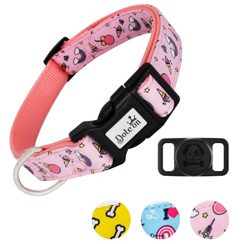 Dote on AirTag Nylon-Hundehalsband, weich, stilvoll, bedrucktes Design, GPS, verstellbar, langlebig, mit AirTag-Halterung für kleine, mittelgroße und große Hunde, Größe S (25,4 - 40,6 cm Länge, 1,9 cm Dote on AirTag Nylon-Hundehalsband, weich, stilvoll, bedrucktes Design, GPS, verstellbar, langlebig, mit AirTag-Halterung für kleine, mittelgroße und große Hunde, Größe S (25,4 - 40,6 cm Länge, 1,9 cm von Dote on