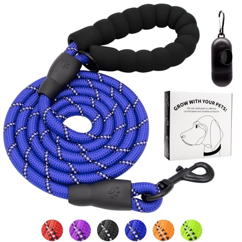 Dote on Hundeleine mit weich gepolstertem Griff, 1,2/1,5/1,8 m, strapazierfähiges, reflektierendes Seil, Hundeleine, komfortables Design, Metall-Karabiner-Clip für kleine, mittelgroße und große Hunde Dote on Hundeleine mit weich gepolstertem Griff, 1,2/1,5/1,8 m, strapazierfähiges, reflektierendes Seil, Hundeleine, komfortables Design, Metall-Karabiner-Clip für kleine, mittelgroße und große Hunde von Dote on
