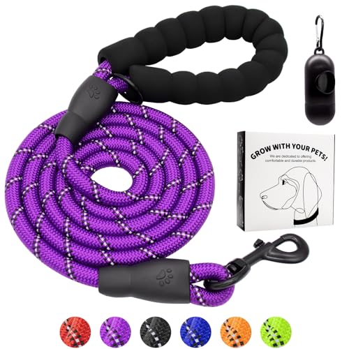 Dote on Hundeleine mit weich gepolstertem Griff, 1,2/1,5/1,8 m, strapazierfähiges, reflektierendes Seil, Hundeleine, komfortables Design, Metall-Karabiner-Clip für kleine, mittelgroße und große Hunde Dote on Hundeleine mit weich gepolstertem Griff, 1,2/1,5/1,8 m, strapazierfähiges, reflektierendes Seil, Hundeleine, komfortables Design, Metall-Karabiner-Clip für kleine, mittelgroße und große Hunde von Dote on