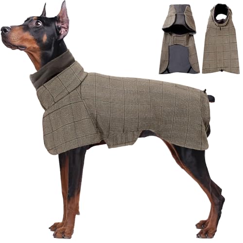 Dotoner Hundemantel Winter Derby Tweed Hundekleidung für Hunde,Warme Fleece Hundejacke Sweatshirt für kaltes Wetter,Winddicht,gemütliche Hundemäntel für kleine,mittelgroße und große Hunde Dotoner Hundemantel Winter Derby Tweed Hundekleidung für Hunde,Warme Fleece Hundejacke Sweatshirt für kaltes Wetter,Winddicht,gemütliche Hundemäntel für kleine,mittelgroße und große Hunde von Dotoner