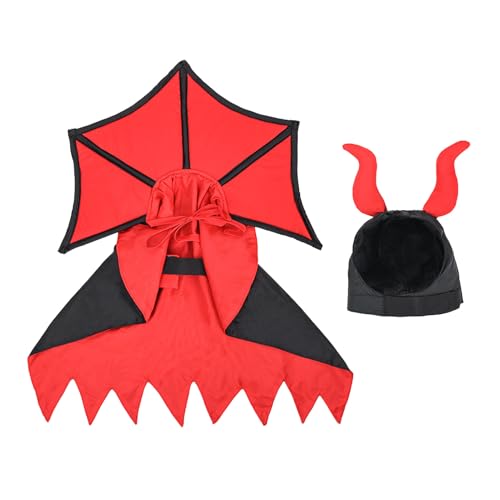 Dottduya Hundekostüme Für Halloween | Katzen Vampir Umhang Mit Hut - Festliche Verkleidung Niedliche Accessoires Für Feste Reisen Partys Dekoration von Dottduya