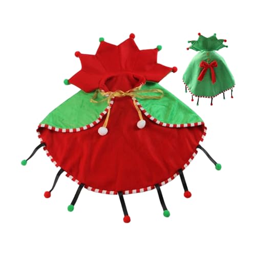 Dottduya Katzen Umhang,Weihnachtsbaum Hundekleidung - Niedliches Kostüm Umhang Für Haustiere Katze Welpe Winter Verkleiden Geburtstagsfeier von Dottduya