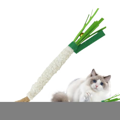 Dottduya Kauspielzeug Für Katzen - Frühlingszwiebel Aus Weichem Filz Beisspielzeug Für Katzen - Beissfeste Lustige Kaustangen Haustierzubehör Gegen Langeweile Unterhaltung von Dottduya