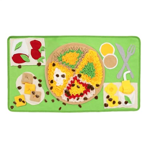 Dottduya Snuffle Matte Pizza, Hundeschnüffelmatte | Interaktive Bunte Snuffle Dog Pizza mit langsamem Feeder - Lebensmittel undichte Spender, Zahnreinigung Spielzeug für Haustierübung für Haustier von Dottduya