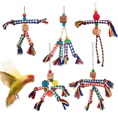 Dottduya Vogelschpielzeug Für Papageien | Seilspielzeug Mit Futterball Für Sittiche - Klettertau Mit Sitzstange Und Knabberseil Für Nymphensittiche Und Wellensittiche Dottduya Vogelschpielzeug Für Papageien | Seilspielzeug Mit Futterball Für Sittiche - Klettertau Mit Sitzstange Und Knabberseil Für Nymphensittiche Und Wellensittiche von Dottduya