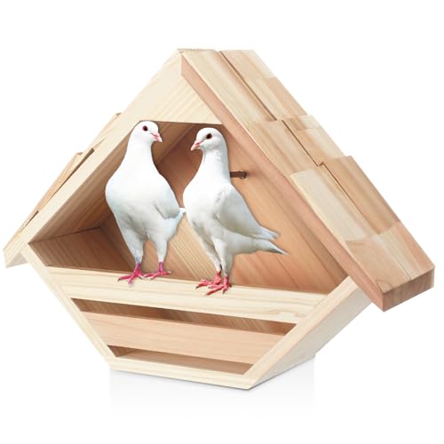 DoubleFill 1 x Zedernnn-Nistkasten Taubenhaus Nest für Vogeltauben Außentauben Nist- und Überdachungsplattform Gartendekoration (Neuheit) von DoubleFill