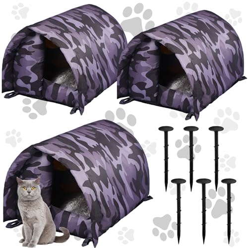 DoubleFill Katzenhäuser für Outdoor-Katzen, Winter, wetterfest, isoliert, streunende Wildkatze, Hundehütte, Outdoor, Haustier-Unterschlupf, wasserdicht, warm, Haustierhöhle, Wildtiere, 3 Stück DoubleFill Katzenhäuser für Outdoor-Katzen, Winter, wetterfest, isoliert, streunende Wildkatze, Hundehütte, Outdoor, Haustier-Unterschlupf, wasserdicht, warm, Haustierhöhle, Wildtiere, 3 Stück von DoubleFill
