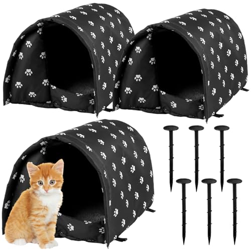 DoubleFill Katzenhäuser für Outdoor-Katzen, Winter, wetterfest, isoliert, streunende Wildkatze, Hundehütte, Outdoor-Haustier-Unterschlupf, wasserdichte Haustierhöhle, wilde Tiere (schöne Pfote, 54 x von DoubleFill