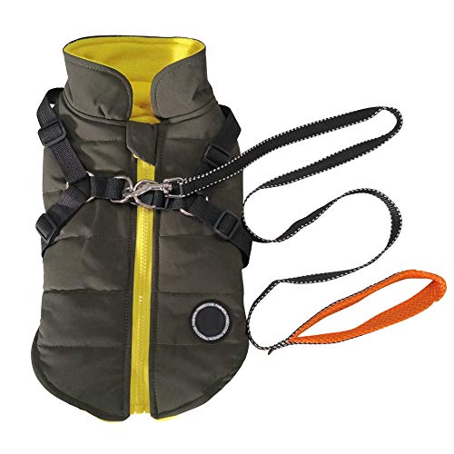 Doubleer Hundemantel mit Gurtloch und Hundeleine wasserdichte Hundekleidung Bekleidung Winterjacke Warme Weste Haustier-Outfit-Mäntel für kleine mittelgroße Hunde XS-XXL Doubleer Hundemantel mit Gurtloch und Hundeleine wasserdichte Hundekleidung Bekleidung Winterjacke Warme Weste Haustier-Outfit-Mäntel für kleine mittelgroße Hunde XS-XXL von Doubleer