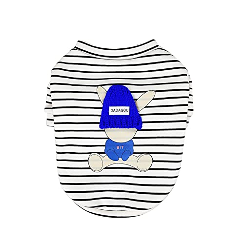 Hund Hoodie Hund Kleidung Kapuzenpullis Haustier Hund Herbst und Winter Kleidung Teddy Hundekleidung Kaninchen gestreifter Pullover Hundepullover Kaufen (3-White, L2) von Doublehero