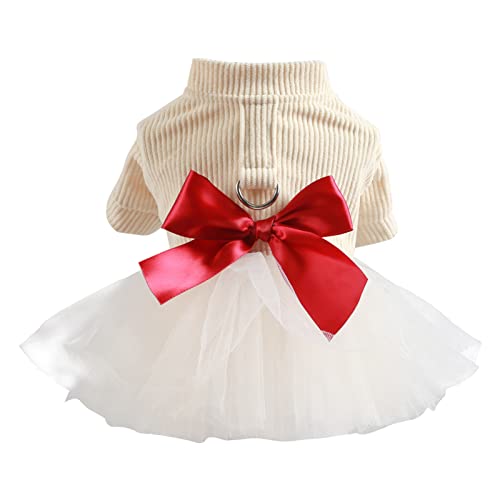 Hund Mantel Warme Jacke Haustier-Herbst-Winter-warme Kleidung Haustier-niedlicher Prinzessin-Rock für kleinen Hund und Katze Kleidung Für Mädchen (White-a, XS) von Doublehero