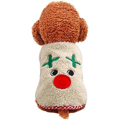 Doublehero Hundekleid Welpenrock Hundeprinzessin Kleider Ballett Weihnachts-Schneemann-Katze-Haustier-Kleidung Feiertags-Weihnachtsschneemann-Lamm-Woll-warme Hundejacke Geschirr von Doublehero