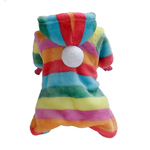 Hundepullover Kleine Hunde Hunde-Kleidung, 4 Beinabnutzungsknöpfe, Regenbogen-Stern, Punkt, Bedruckt, warme Winter-Oberbekleidung mit Kapuze Hundemantel Mit Fleece (Camouflage, L) von Doublehero