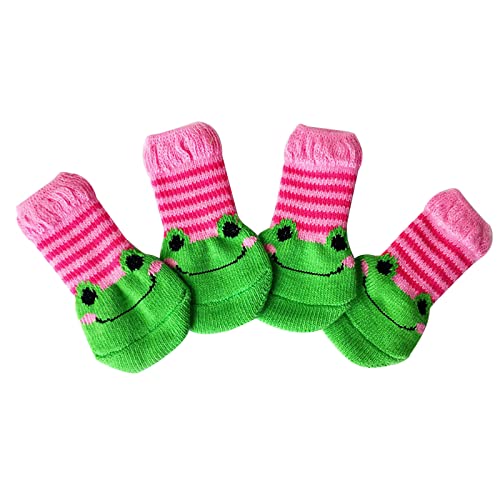 Doublehero Hundeschuhe Haustiersocken für kleine und schmutzabweisende Socken für Haustiere, Hunde, geeignet für Kratzfeste Mittel und Haustierzubehör Hausschuhe 47 (Multicolor-1, M) von Doublehero