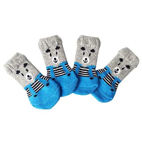 Doublehero Hundesocken Anti Rutsch Socken Und geeignet für mittelgroße Hunde und Socken für kleine schmutzabweisende Socken Kratzfeste Haustiersocken Haustierzubehör Hausschuhe Aus (Grey #4, L) von Doublehero