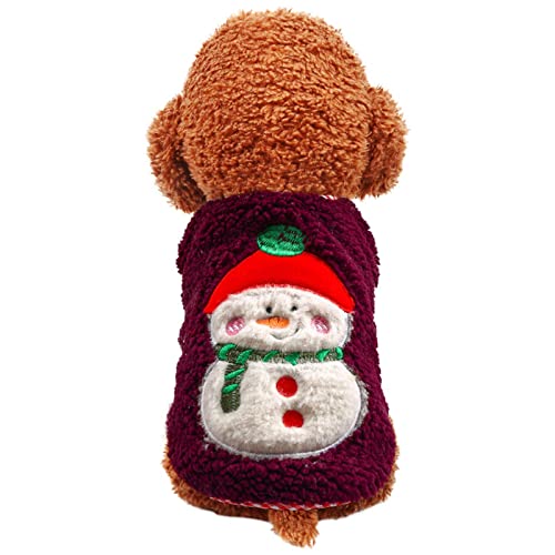 Hundejacke Weihnachten Weihnachts-Schneemann-Katze-Haustier-Kleidung Feiertags-Weihnachtsschneemann-Lamm-Woll-warme Haustier-Weste-Kleid-Weihnachtsprinzessin-Tweeds Hundehalsband Zubehör Kaufen von Doublehero