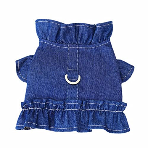 Hundepullover Strickwolle Haustier Pullover Haustierkleidung Hund Brust Rücken ohne Leine Gürtel Weste Teddy Katze Kleidung Haustier Kleidung 22 Denim Brust und Rücken Bester Hundemantel Winter von Doublehero