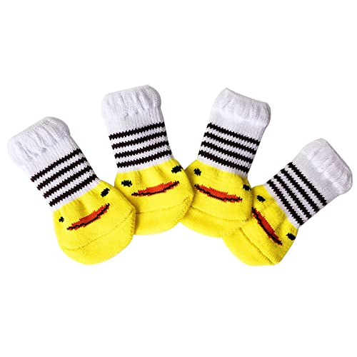 Hundesocken Katzensocken Socken und Haustiersocken Hundesocken für kleine, kratzfeste Haustiere, schmutzabweisend, geeignet für Mittel und Haustierzubehör Kuscheltier Hausschuhe (Yellow #1, L) von Doublehero