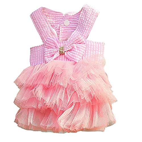 Winter Warmer Hundepullover Kleine Hunde Hund gestreifter Welpe Mesh-Modekleid für Hund Rock Kleidung Prinzessin Kleider Streifenkleid Tierkleid Prinzessin Hund Blase Tier Hundepullover Chihuahua von Doublehero