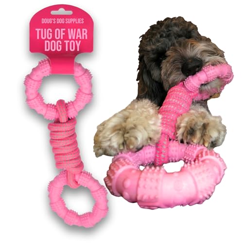 Doug's Dog Supplies Ring Rope Toy, Tug Toy for Agressive Chewers (Pink) von Doug's Dog Supplies
