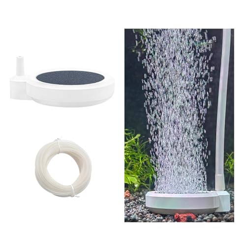 Aquarium Luftausströmer Aquarium Luftstein SauerstoffStein Nano Bubble Air Stone Sprudelstein für Aquarium Sauerstoff Aquarium mit 2M Luftschlauch Sauerstoffstein für Aquarium Aquarium Zubehör 50 MM von Doukesh