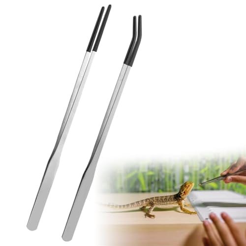 Aquarium Futterpinzette Set Aquarium Pinzette mit Gummispitze Futterzange für Reptilien Pinzette Edelstahl Fütterungszange Reptilien Gerade Pinzette und Gebogene Pinzette Pflanzenpinzette für Aquarium von Doukesh