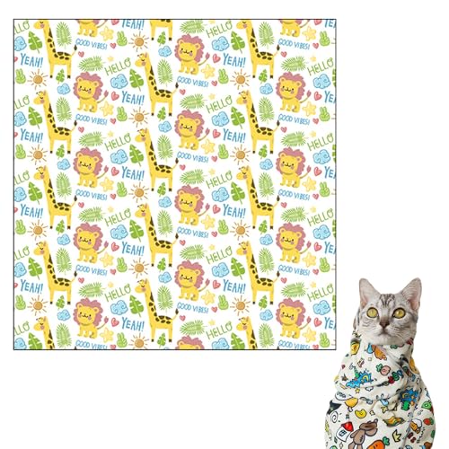 Doukesh Cat Grooming Wrap Cat Wrap for Cutting Nails Selbsthaftend Katzenwickel Katzen-Pflege-Wickel Katzenpflegetasche Self-Adherent Restraint Wrap für Schneiden Sie Ihre Nägel 55×55CM von Doukesh